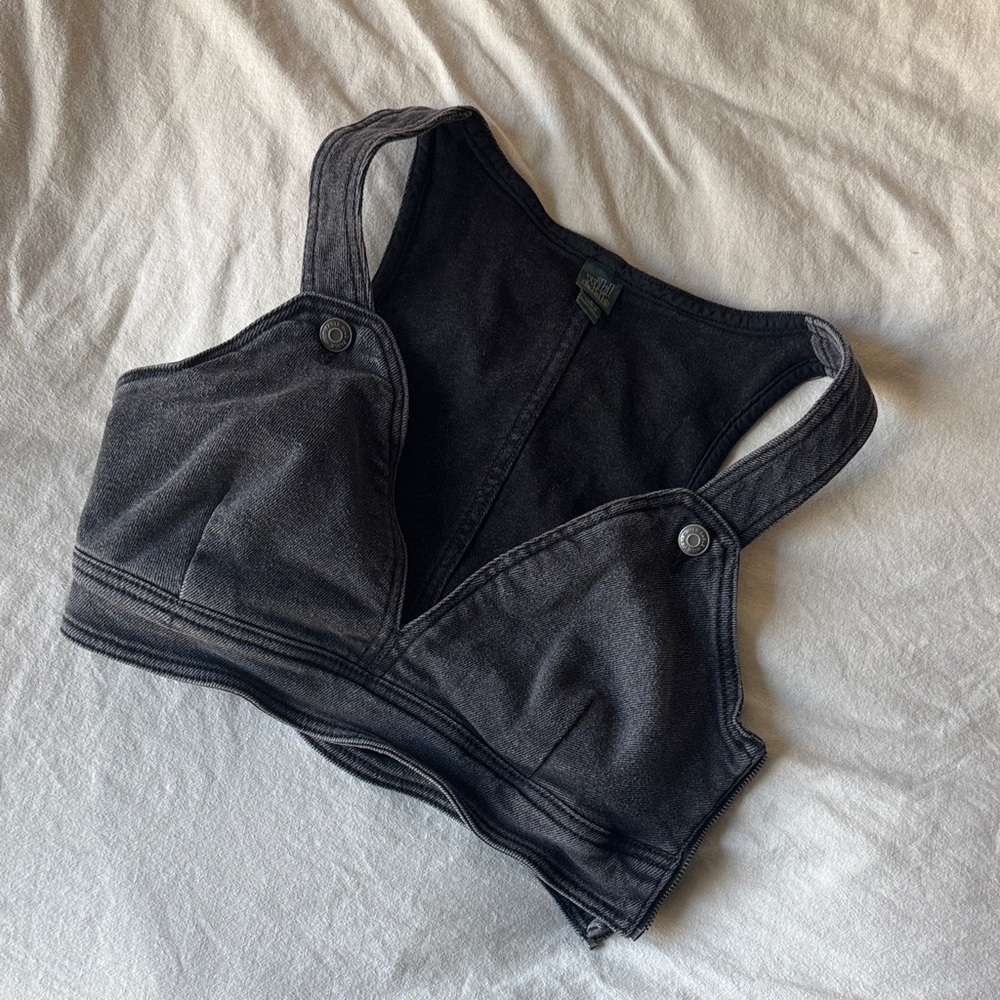 Wild Fable Black Denim Crop Top